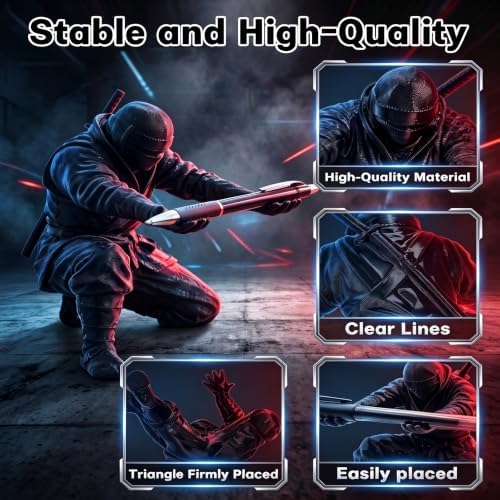 2PCS Ninja Pen Holder for Desk, 3D Printed Ninja Warrior Samurai Pen Holder for Men with Sword and Weapon Accessories, Creative Desk Accessories for Office Home Classroom