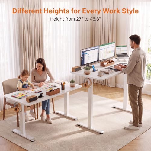 63'' × 24'' Height Adjustable Electric Standing Desk with Wheels