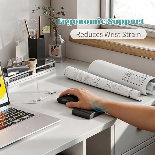 Wooden Wrist Rest for Mouse and Keyboard, Ergonomic Design for Wrist Pain Relief, Smooth No Odor and Easy to Clean, Support Wrist to Coding Typing and Playing