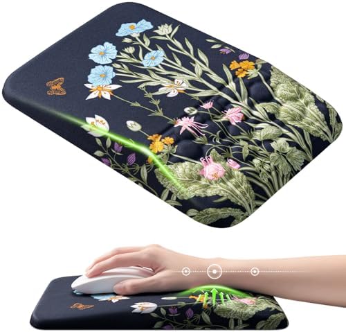 Ospelelf Mouse Pad with Wrist Rest Floral Ergonomic Comfortable Pain Relief Mousepad Wrist Support for Computer Office