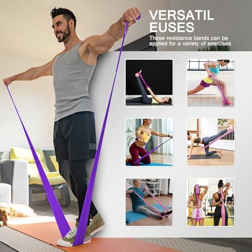 5-Piece Resistance Bands Set, 5.9 ft, Latex-Free for Exercise and Therapy