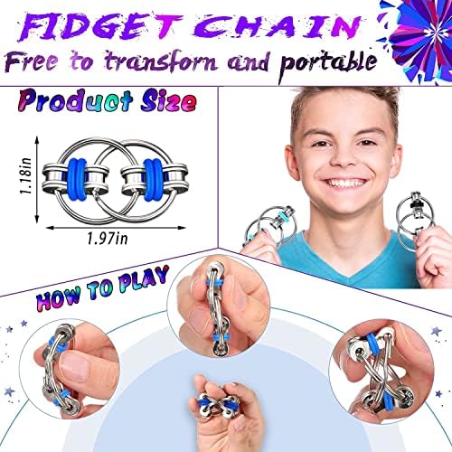 5PC Fidget Toys Adults Set Fidgets for Classroom Must Have Autism Sensory Pack Figette Cube ADHD Special Treasure Prize Tool Stress Relief Desk Cool Gadget for Kid Easter Basket Stuffers for Teen Boys