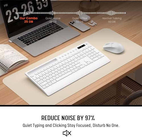 Trueque Wireless Keyboard and Mouse Combo, Full Size with Palm Rest