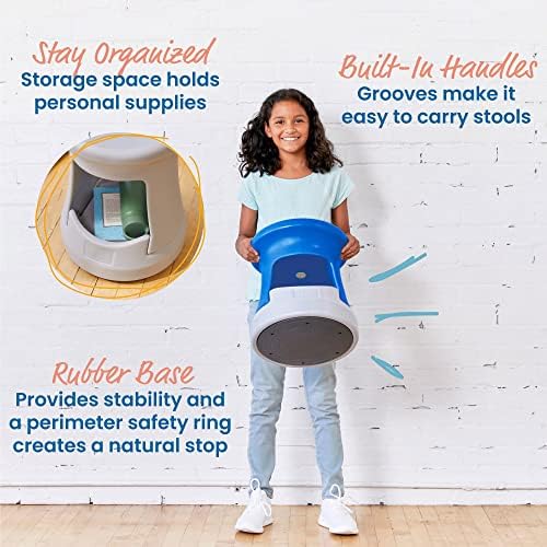 ECR4Kids Active Storage Wobble Stool, 15in Seat Height, Childrens Furniture, Blue/Light Grey