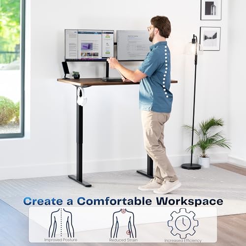 VIVO Rustic Vintage Brown 48 x 30 in Standing Desk, DESK-KIT-1B5N