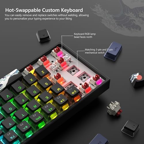 Womier 60% Percent Keyboard Gaming, Creamy Mechanical Wired Keyboard Anime