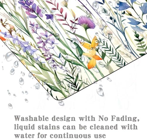 Beautiful Floral Plants Mouse Pad,Purple Flowers Mouse Pads for Desk,Soft Cute Computer Mouse Mat Washable Mousepad Computer Mouse Pads for Women,Square Waterproof Non-Slip Rubber Base MousePads
