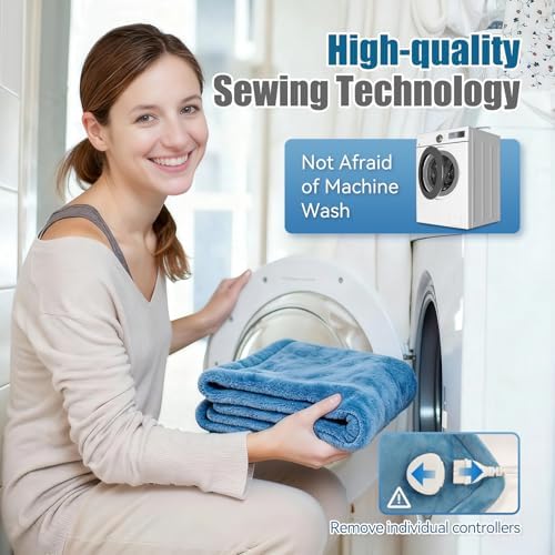 Weighted Heating Pad for Neck & Shoulders - 6 Heat Settings, 4 Timers, Auto Off - Electric Heating Pad for Back Pain Relief - Gift for Women/Men, Mom/Dad, Birthday, Christmas