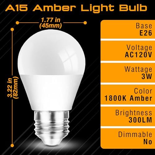 Amber Sleep Light Bulbs, Warm Night Light Bulb 1800K, Orange Light Bulbs
