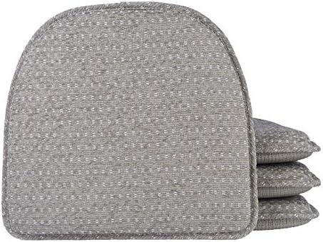 Klear Vu Raindrop The Gripper Non Slip Chair Cushions, Soft & Comfortable Seat Pad, Sitting Pillow for Kitchen, Dining or Office, 4 Count (Pack of 1), Dove