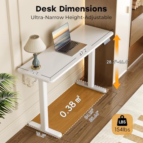 JOY worker Ultra-Slim Electric Standing Desk, 16" W Narrow Sit Stand Desk