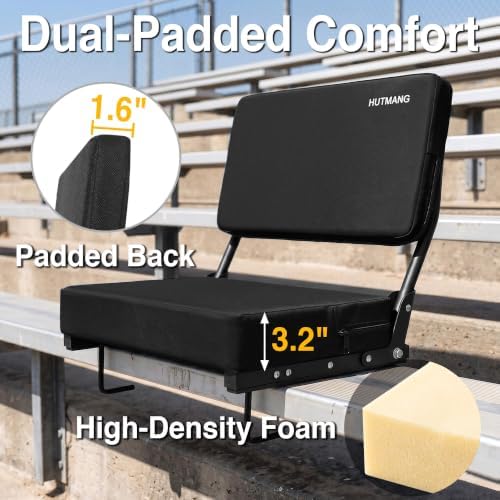 HUTMANG Swivel Backrest Stadium Seats,bleacher Chairs with Back and Cushion