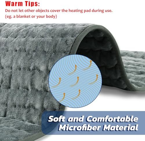 40x20 Inch Electric Heating pad for Back Neck Shoulder Knee Arms Legs- Electric Heat Pads with 6 Heat Settings & Auto Shut Off &Dry/Moist Heat Heating Pad for Birthday Mother Father Girl Men Women