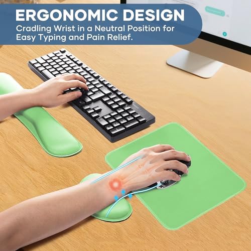 Office Ergonomic Memory Foam Computer Mouse and Keyboard Wrist Rest pad Support Carpal Tunnel, Wrist Rest for Keyboard and Mouse, Wrist Support Set