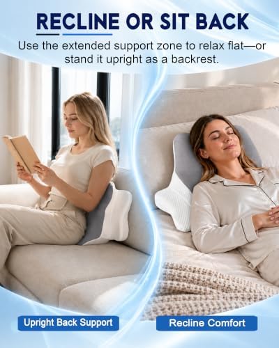 Cervical Pillow for Neck Pain Relief Ergonomic Contour Memory Foam Support
