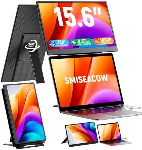 Laptop Screen Extender, 15.6" Fhd Portable Monitor With Dual Stands