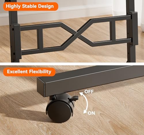 Oransail Small Standing Desk with Wheels, 29.5-45.3 Inch Adjustable Height