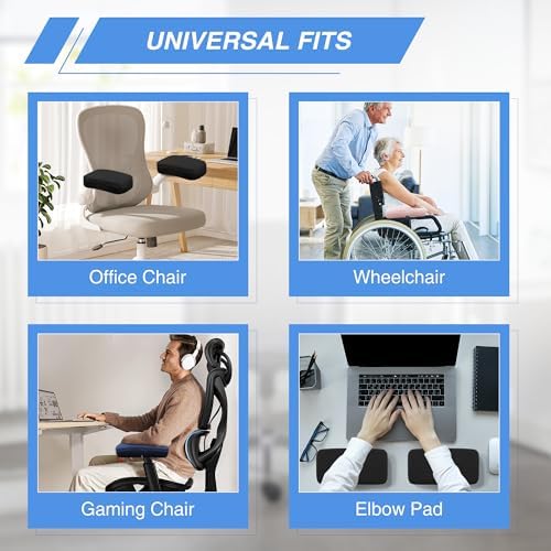 SPRING SEAON Desk & Office Chair Arm Pads Covers Fuzzy Memory Foam Pads