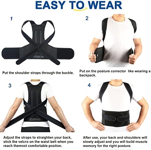 Posture Corrector for Men and Women,Adjustable Back Brace for Upper and Lower Back Pain Relief - Improve and Neck,Shoulder,Back Relieve XL(37"-42")