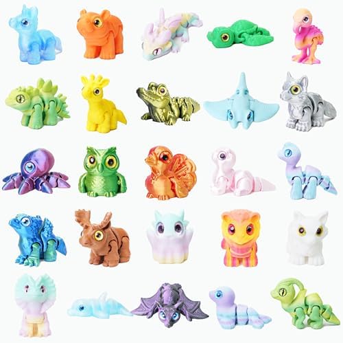 25Pcs 3D Printed Animals Articulated Fidget Toy