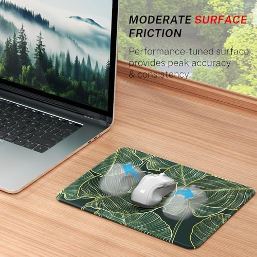 MROCO Essential Office & Gaming Mouse Pad, 8.5 x 11 Inch, Green Leaves