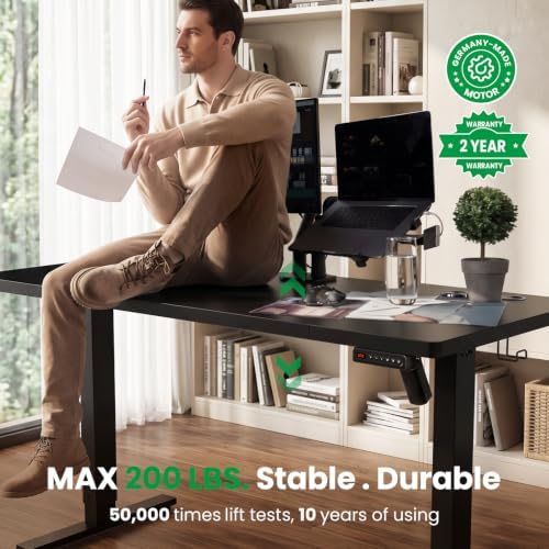 SIAGO 55 x 24 Inch Electric Standing Desk with Dual Monitor Stand