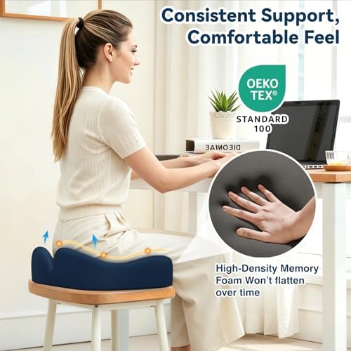 TushGuard 5-Zone Ergonomic Seat Cushion with Coccyx Cutout, Blue