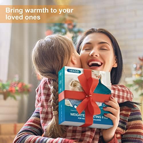 Heating Pad for Neck and Shoulders, 2lb Weighted Neck Heating Pad for Back Pain Relief 6 Heat Settings, 4 Auto-Off Timer, Gifts for Women Men Mom for Christmas, Birthday, Mother's Day,17"x23" Sky Blue