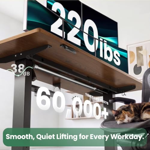 SIAGO Dual Beam Standing Desk Frame for 44-75" Desktops - 220 lbs Capacity