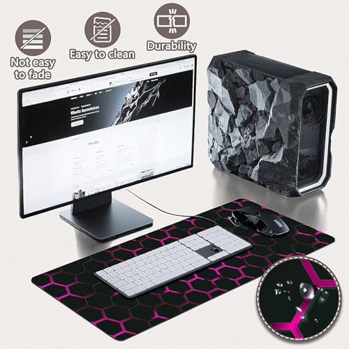 Mouse Pad Gaming - Desk Mat for Keyboard and Mouse - Large Mouse Pads for Desk, Gaming Mousepad with Non-Slip Base, Desks Pad (31.5" X 11.8") for Game, Office and Home