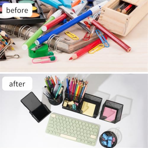 6 Pack Mesh Metal Desk Organizer Office Stationery Storage Set