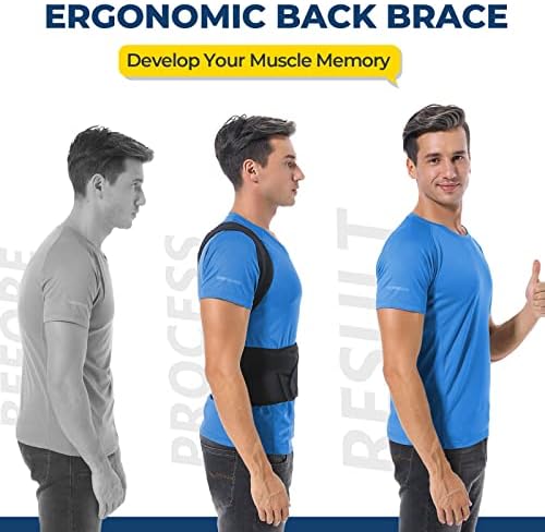 DIANMEI Back Brace Posture Corrector for Women and Men, Back Braces for Upper and Lower Back Pain Relief, Adjustable and Fully Back Support Improve Posture and Lumbar Support(S, 26"-30" Waist)