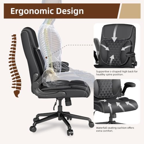 Youhauchair Executive Office Chair, Leather Computer Desk Chair, Black