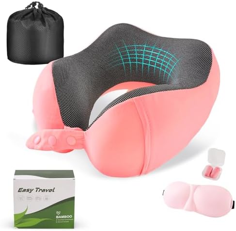 Cirorld Neck Pillow for Traveling, Travel Pillows for Airplanes Red