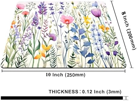 Beautiful Floral Plants Mouse Pad,Purple Flowers Mouse Pads for Desk,Soft Cute Computer Mouse Mat Washable Mousepad Computer Mouse Pads for Women,Square Waterproof Non-Slip Rubber Base MousePads