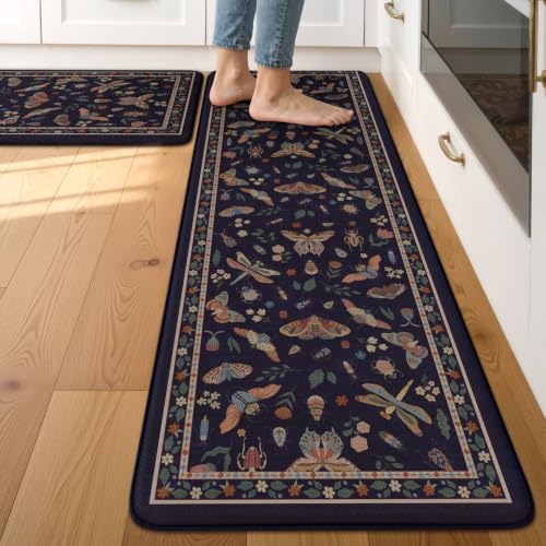 LEEVAN Anti Fatigue Kitchen Mats for Floor, Cushioned Kitchen Mat Set 2PCS