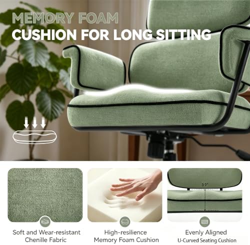Ergonomic Office Chair, Mid Century Modern Desk Chair, Vintage Green