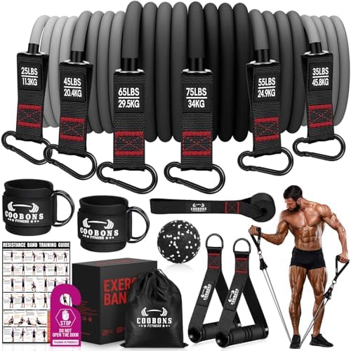 Heavy Resistance Bands for Working Out, 300LBS Exercise Bands with Handles