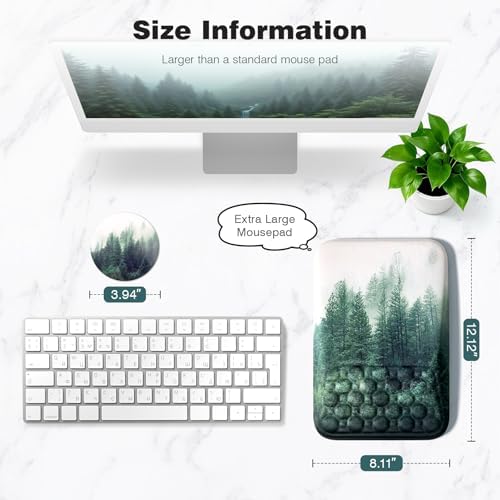 Ospelelf Mousepad with Wrist Rest Ergonomic Computer Comfortable Pain Relief Mouse Pad Wrist Support Green Forest Pattern