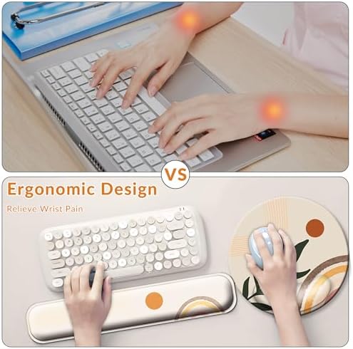 Desk Mat Set Keyboard and Mouse Pad with Wrist Rest Support
