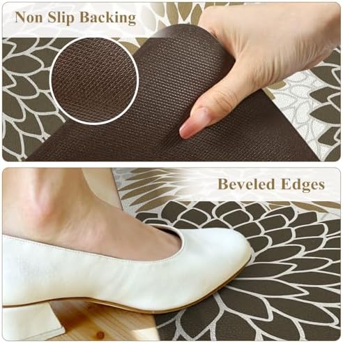 KIMODE Anti Fatigue Mats for Kitchen Floor Cushioned Kitchen Rugs Sets of 2