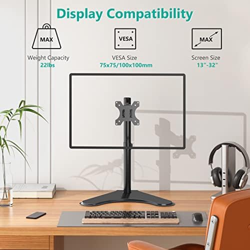 WALI Freestanding Vesa Monitor Stand for 13-32 inch Screens, up to 22 lbs