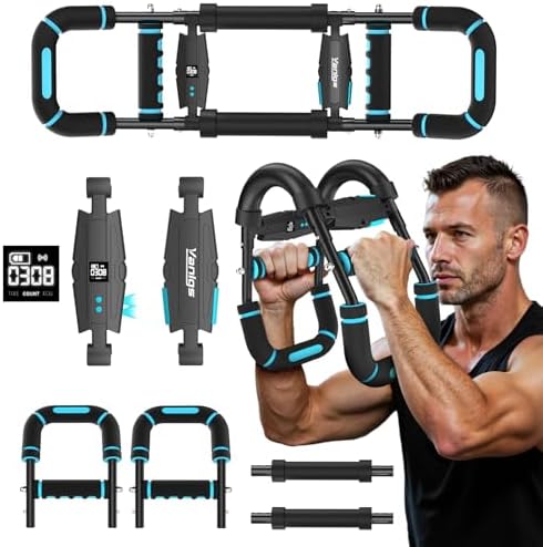 Twister Arm Trainer for Men, Chest Workout Equipment 5-Level Adjustable (40-130lb) with Ergonomic 27° Targets Biceps/Clip/Thigh, Portable Exerciser for Home Gym Travel Fitness