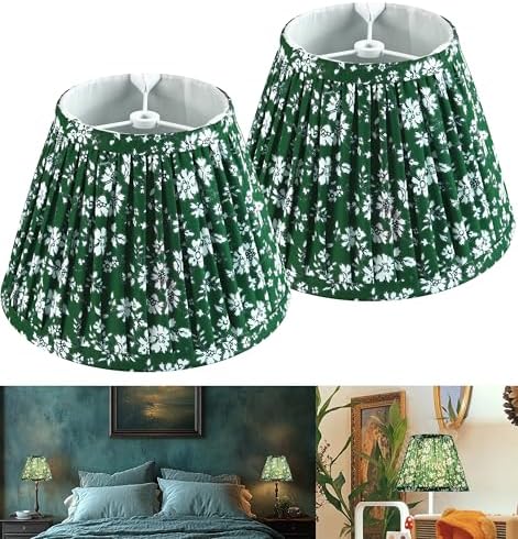 GO&SO Pleated Lamp Shades Set of 2 Small Mini,5"×9"×6.4" Boho Decor Shade