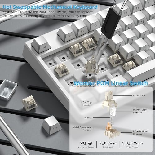 Womier 75% Wireless Mechanical Keyboard with Color Multimedia Screen