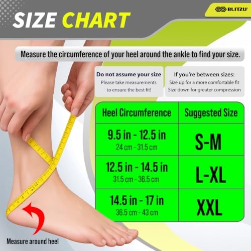 BLITZU Foot Compression Sleeve Plantar Fasciitis Relief Socks Women Ankle Sleeve Support Foot Support for Pain Compression Socks Black XXL