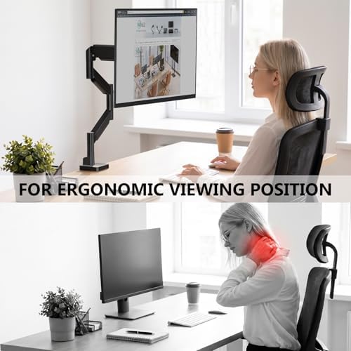 WALI Extra Long Single Monitor Arm for 17-38 inch Screens, up to 26.4 lbs