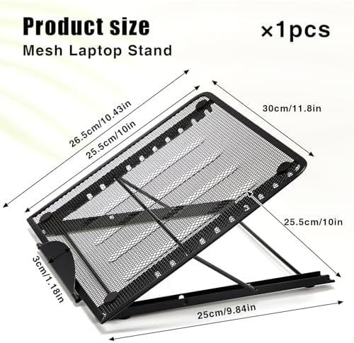 Dunzoom 1 Pc Mesh Laptop Stands 10 Levels Large Adjustable Laptop Riser Holder Computer Stand for Desk Cooling Ventilated Universal Lightweight Ergonomic Tray for Diamond Painting Reading
