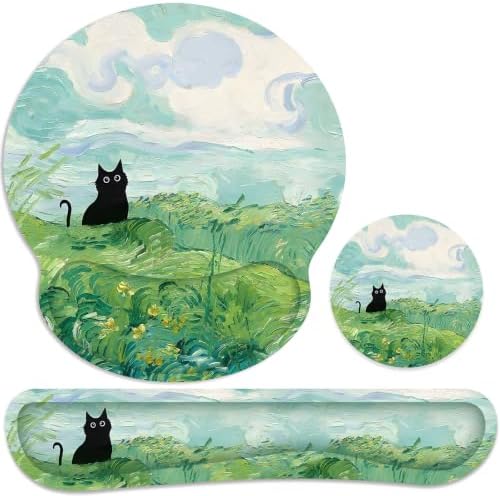 Ergonomic Mouse Pad with Wrist Rest and Keyboard Wrist Rest, Mousepad