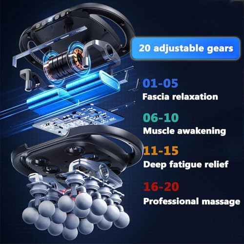 16-Head Deep Tissue Massage Gun, 20-Speed 9-Mode Percussion Massager